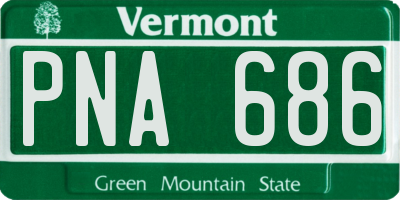 VT license plate PNA686