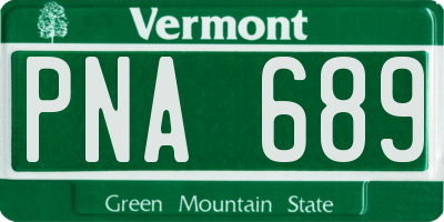 VT license plate PNA689