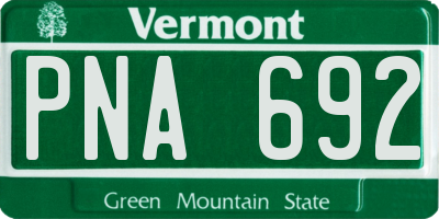VT license plate PNA692