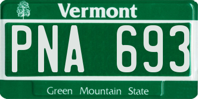 VT license plate PNA693