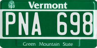 VT license plate PNA698