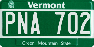 VT license plate PNA702