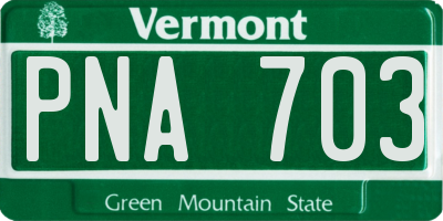 VT license plate PNA703