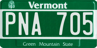 VT license plate PNA705