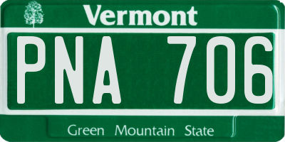 VT license plate PNA706