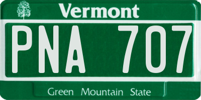 VT license plate PNA707