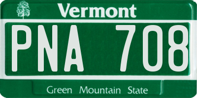 VT license plate PNA708