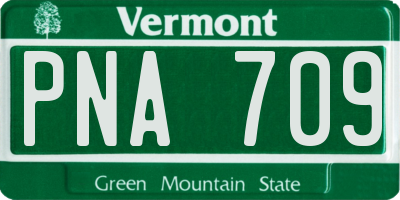 VT license plate PNA709
