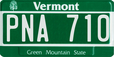 VT license plate PNA710