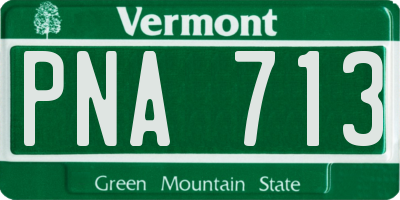 VT license plate PNA713