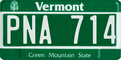 VT license plate PNA714