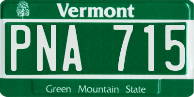 VT license plate PNA715