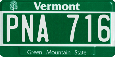 VT license plate PNA716