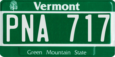 VT license plate PNA717