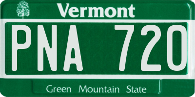 VT license plate PNA720