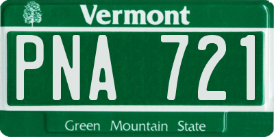 VT license plate PNA721