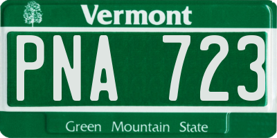 VT license plate PNA723