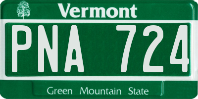 VT license plate PNA724