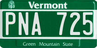 VT license plate PNA725