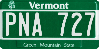 VT license plate PNA727