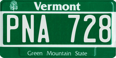 VT license plate PNA728