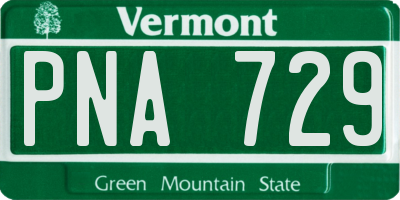 VT license plate PNA729