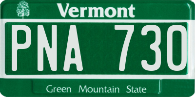 VT license plate PNA730