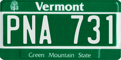 VT license plate PNA731