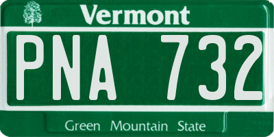 VT license plate PNA732