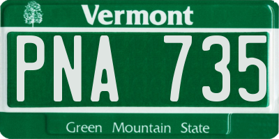 VT license plate PNA735