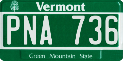 VT license plate PNA736