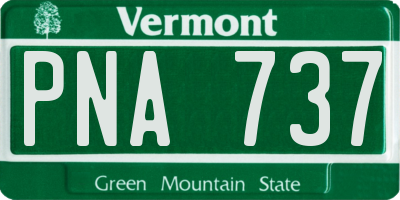 VT license plate PNA737