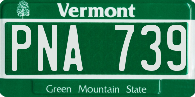 VT license plate PNA739