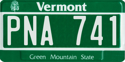 VT license plate PNA741