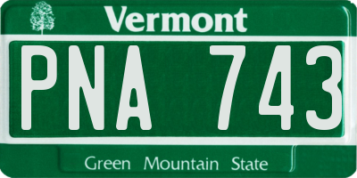 VT license plate PNA743