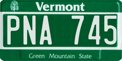 VT license plate PNA745