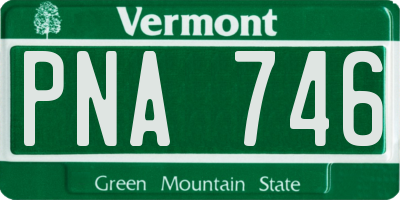 VT license plate PNA746