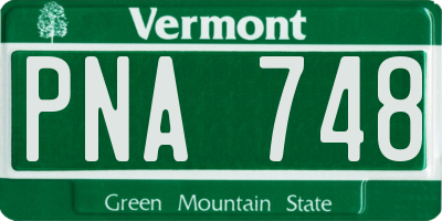 VT license plate PNA748