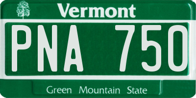 VT license plate PNA750
