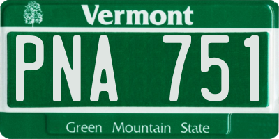 VT license plate PNA751