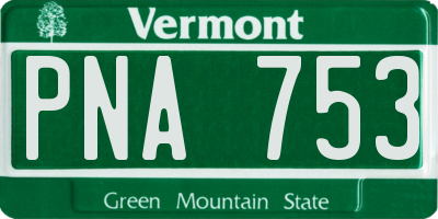 VT license plate PNA753