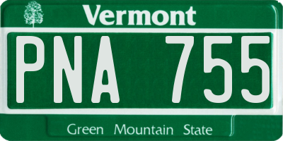 VT license plate PNA755