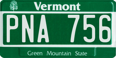 VT license plate PNA756