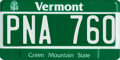 VT license plate PNA760