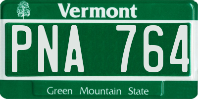 VT license plate PNA764
