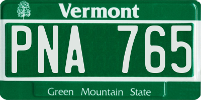 VT license plate PNA765