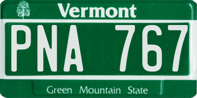 VT license plate PNA767