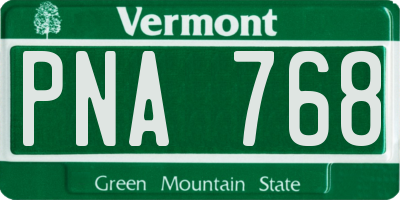 VT license plate PNA768