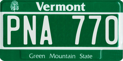 VT license plate PNA770