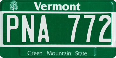 VT license plate PNA772